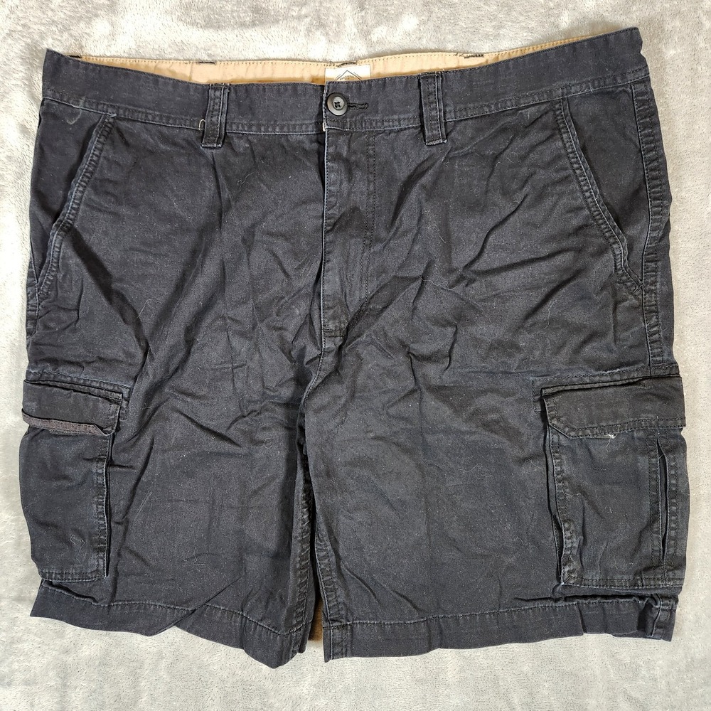 St Johns Bay Shorts Men's 44X9 (Tag 44)‎ Cargo Black 100% Cotton Pre-Owned